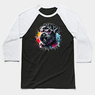 Watercolor Black Russian Terrier Baseball T-Shirt